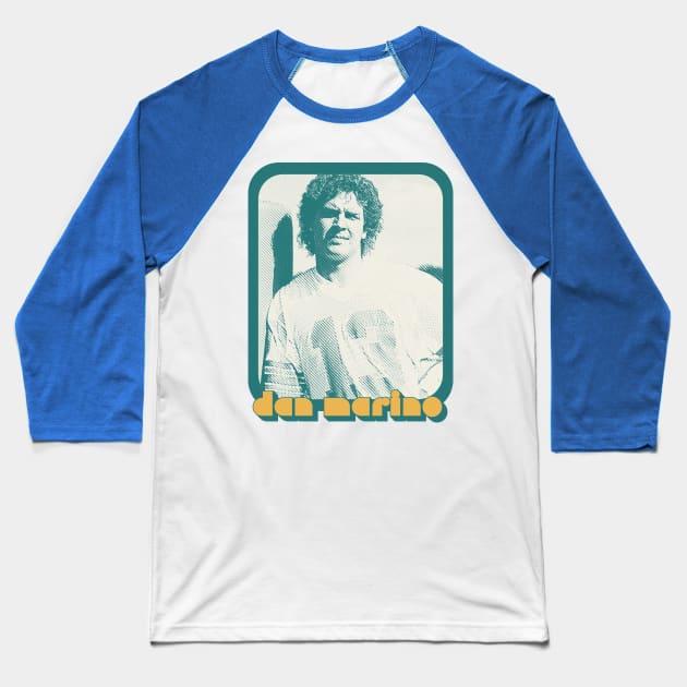 Dan Marino / Retro 80s Football Fan Design Baseball T-Shirt by DankFutura